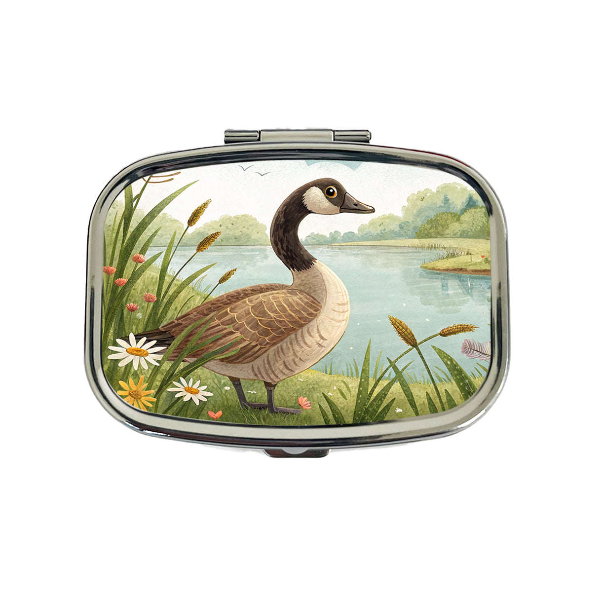 Canadian Canada Goose Children's Illustration Style Travel Pill Box Case