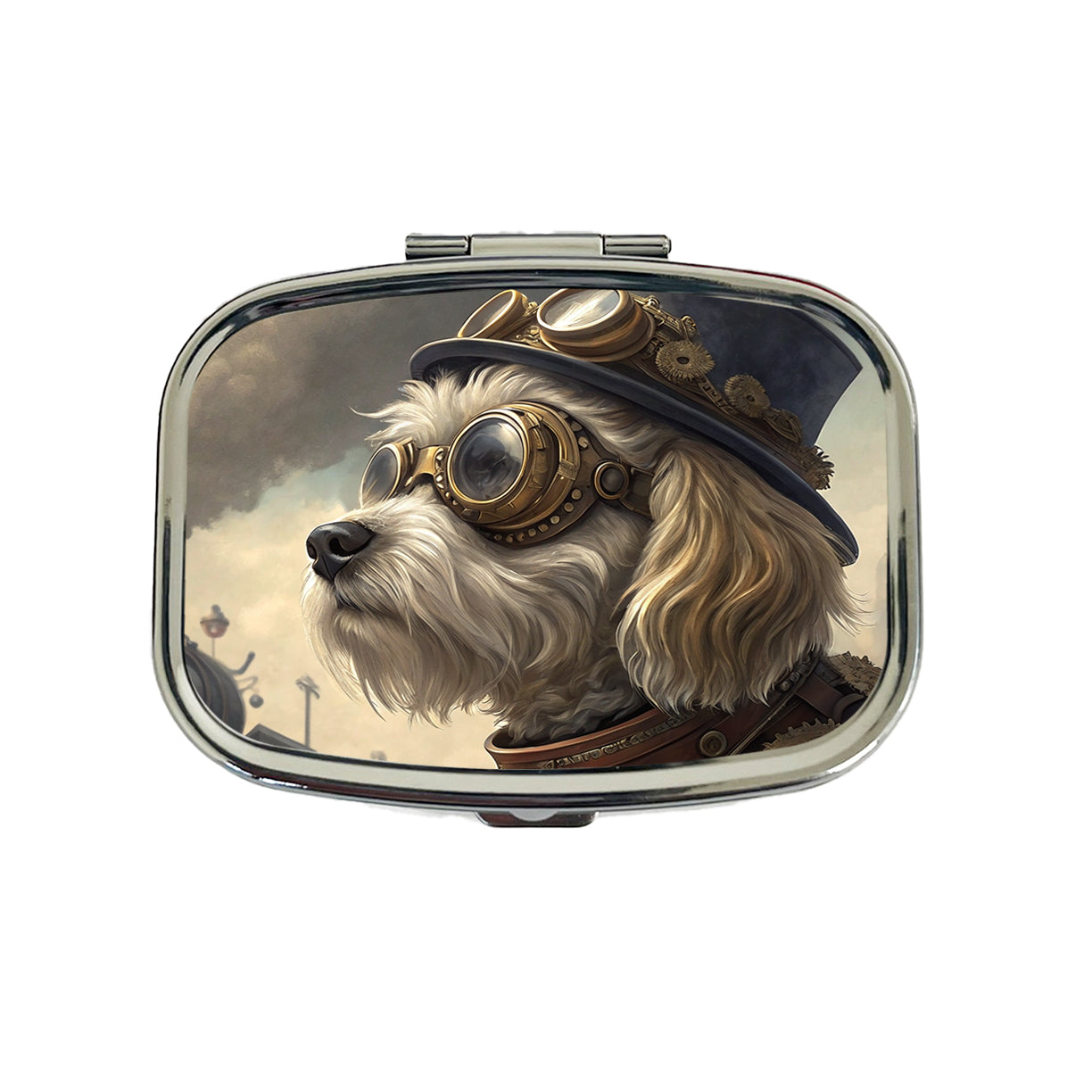 Cavachon Dog Steampunk Travel Pill Box Case
