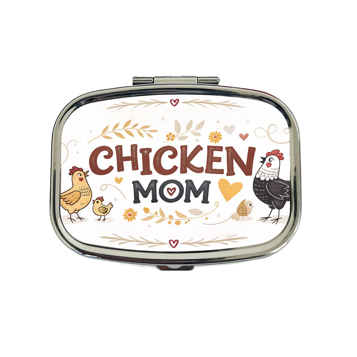 Chicken Mom Cute Funny Travel Pill Box Case
