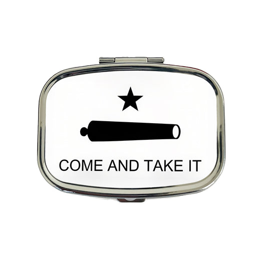 Come And Take It Revolution Texas Cannon Flag Travel Pill Box Case