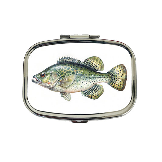Crappie Fish Watercolor Illustration Travel Pill Box Case