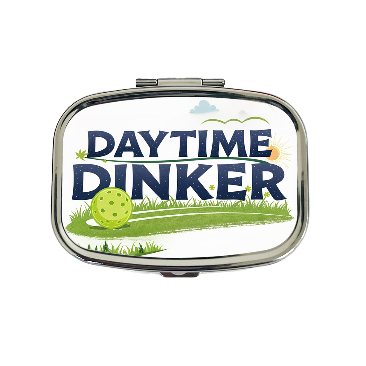 Daytime Dinker Pickleball Funny Saying Travel Pill Box Case