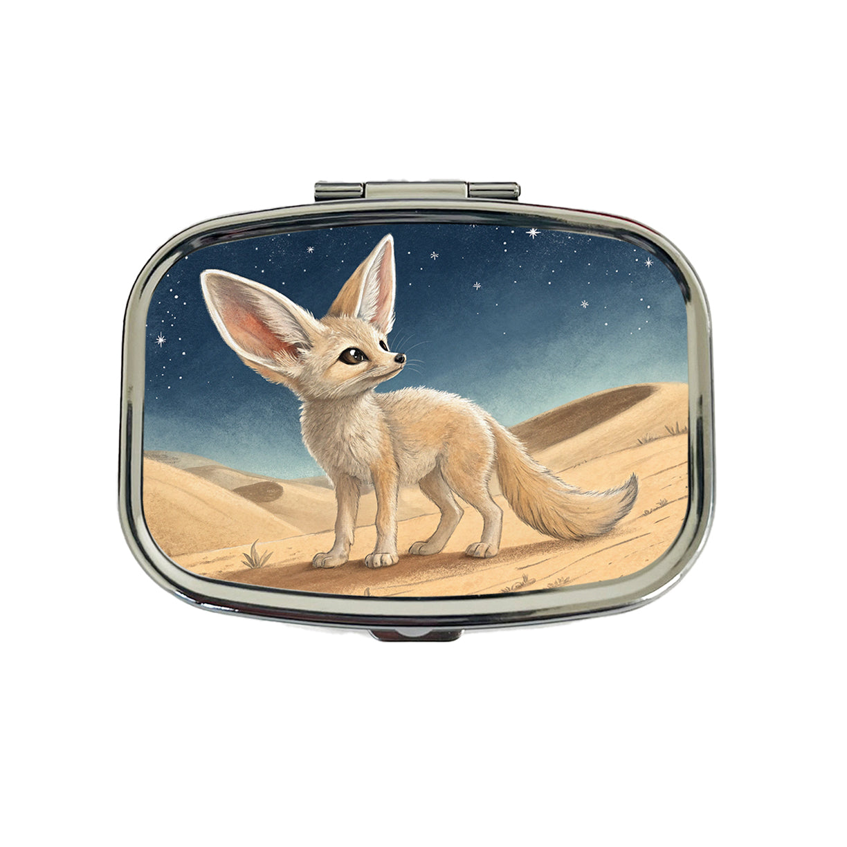 Fennec Fox Illustration Travel Pill Box Case