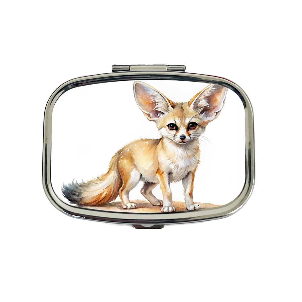 Fennec Fox Watercolor Travel Pill Box Case
