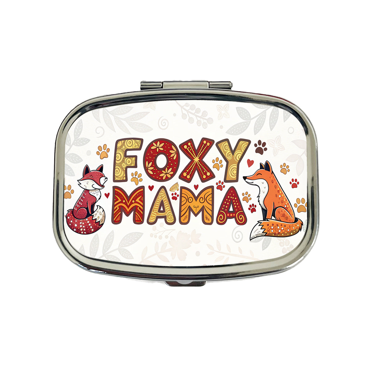 Foxy Mama Cute Fox Foxes Theme Travel Pill Box Case