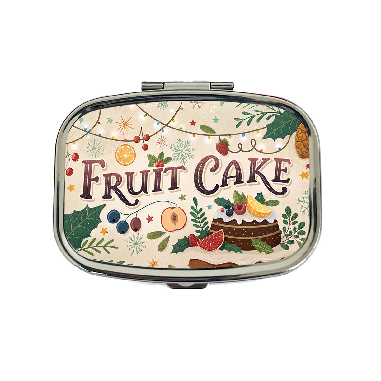 Fruitcake Holiday Fruit Cake Travel Pill Box Case