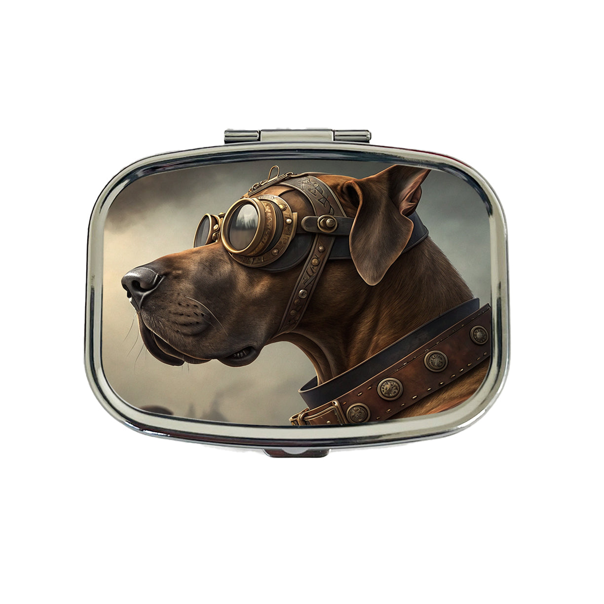 Great Dane Dog Steampunk Travel Pill Box Case