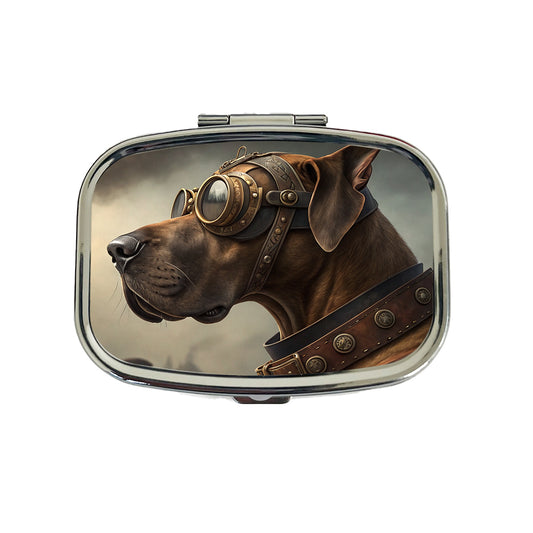 Great Dane Dog Steampunk Travel Pill Box Case