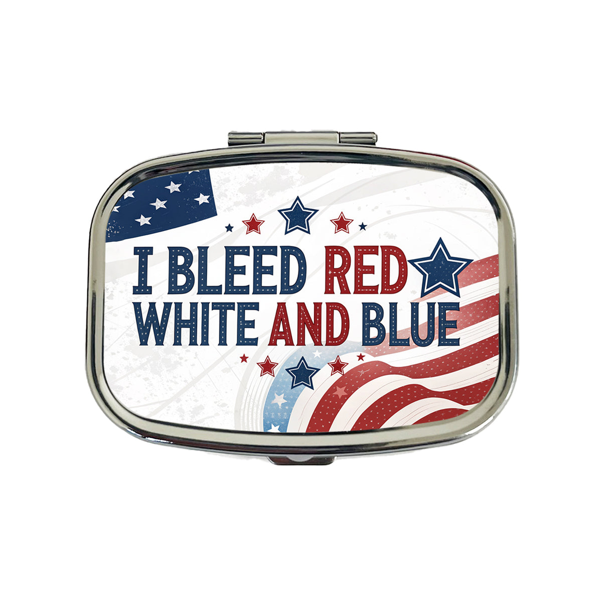 I Bleed Red White And Blue Patriotic American Travel Pill Box Case