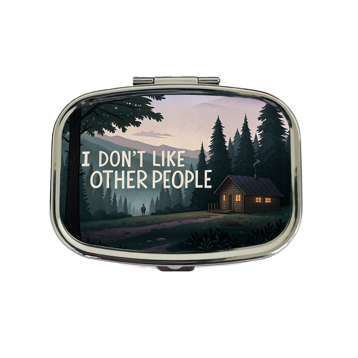 I Don't Like Other People Funny Cabin In The Woods Funny Travel Pill Box Case