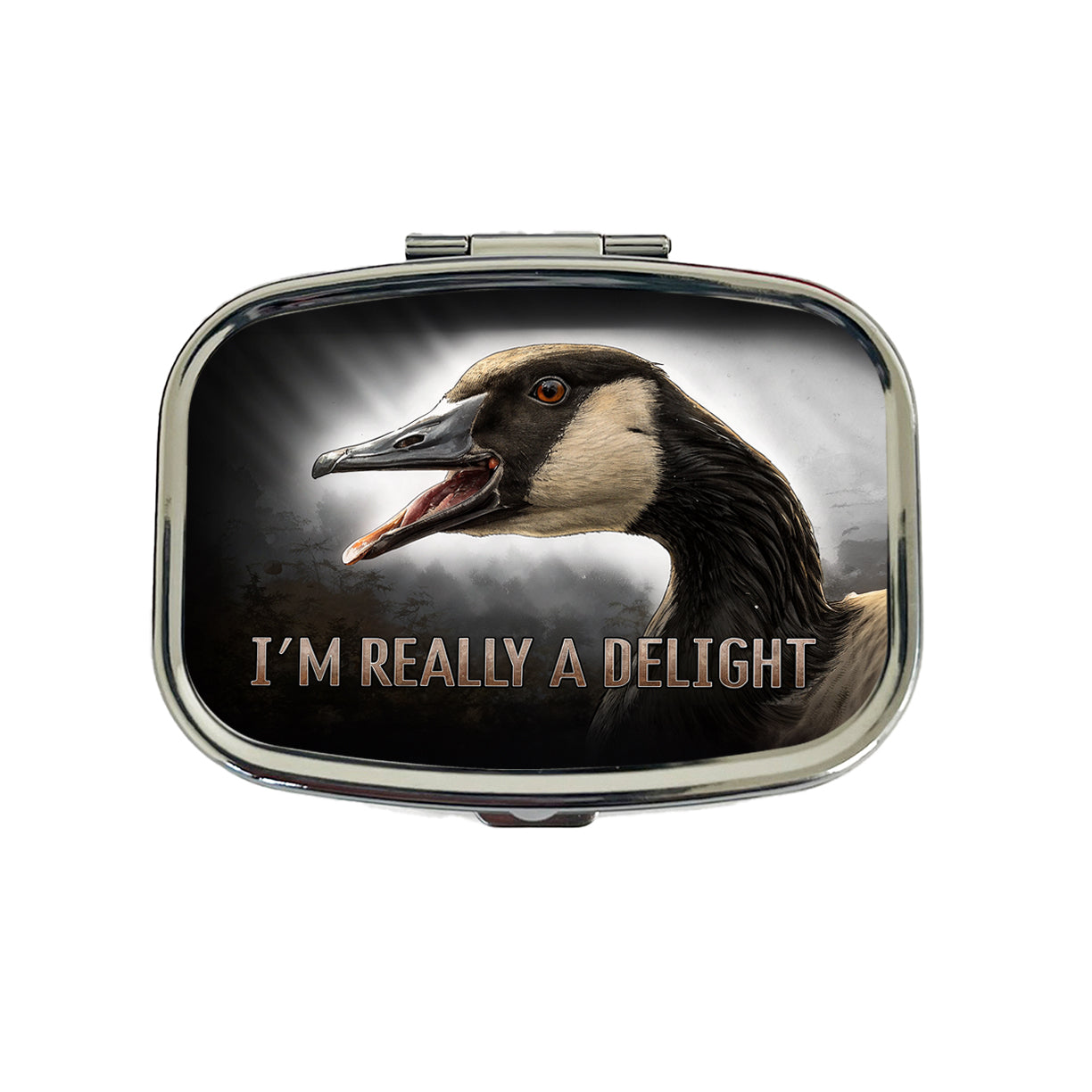 I'm Really a Delight Angry Canadian Canada Goose Funny Travel Pill Box Case