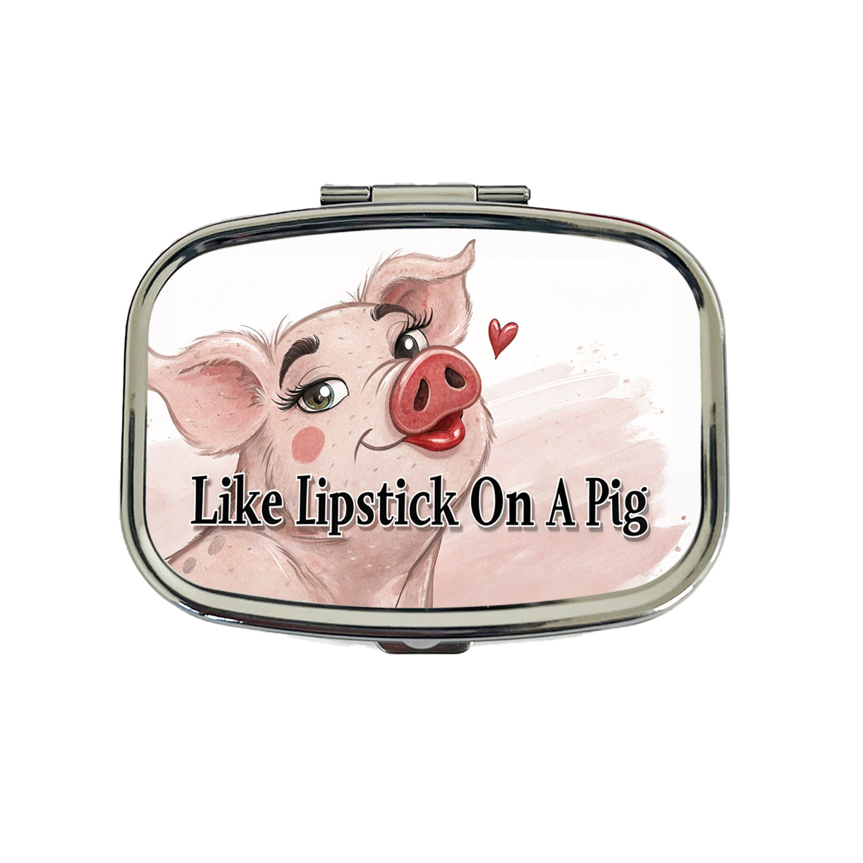 Like Lipstick On A Pig Funny Ugly Saying Travel Pill Box Case
