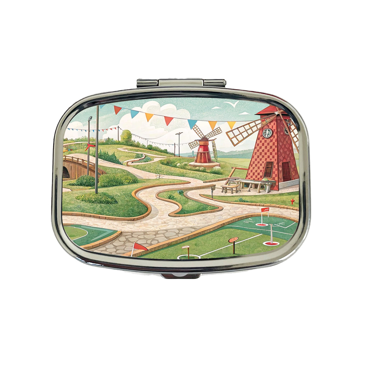 Miniature Golf Course Travel Pill Box Case