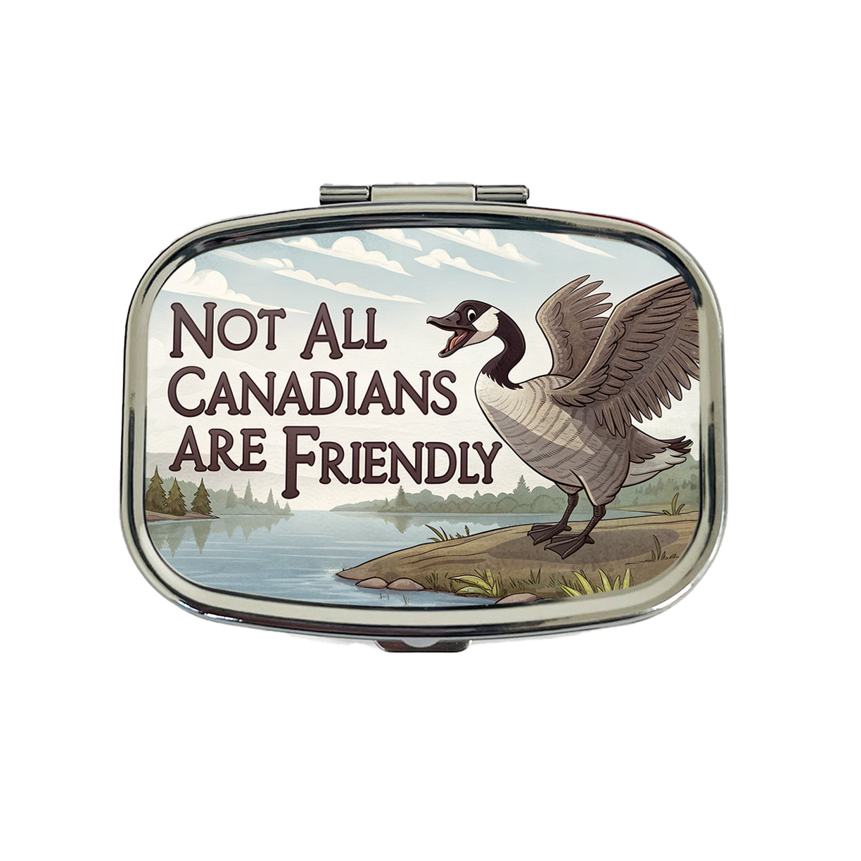 Not All Canadians Are Friendly Angry Canada Goose Funny Travel Pill Box Case