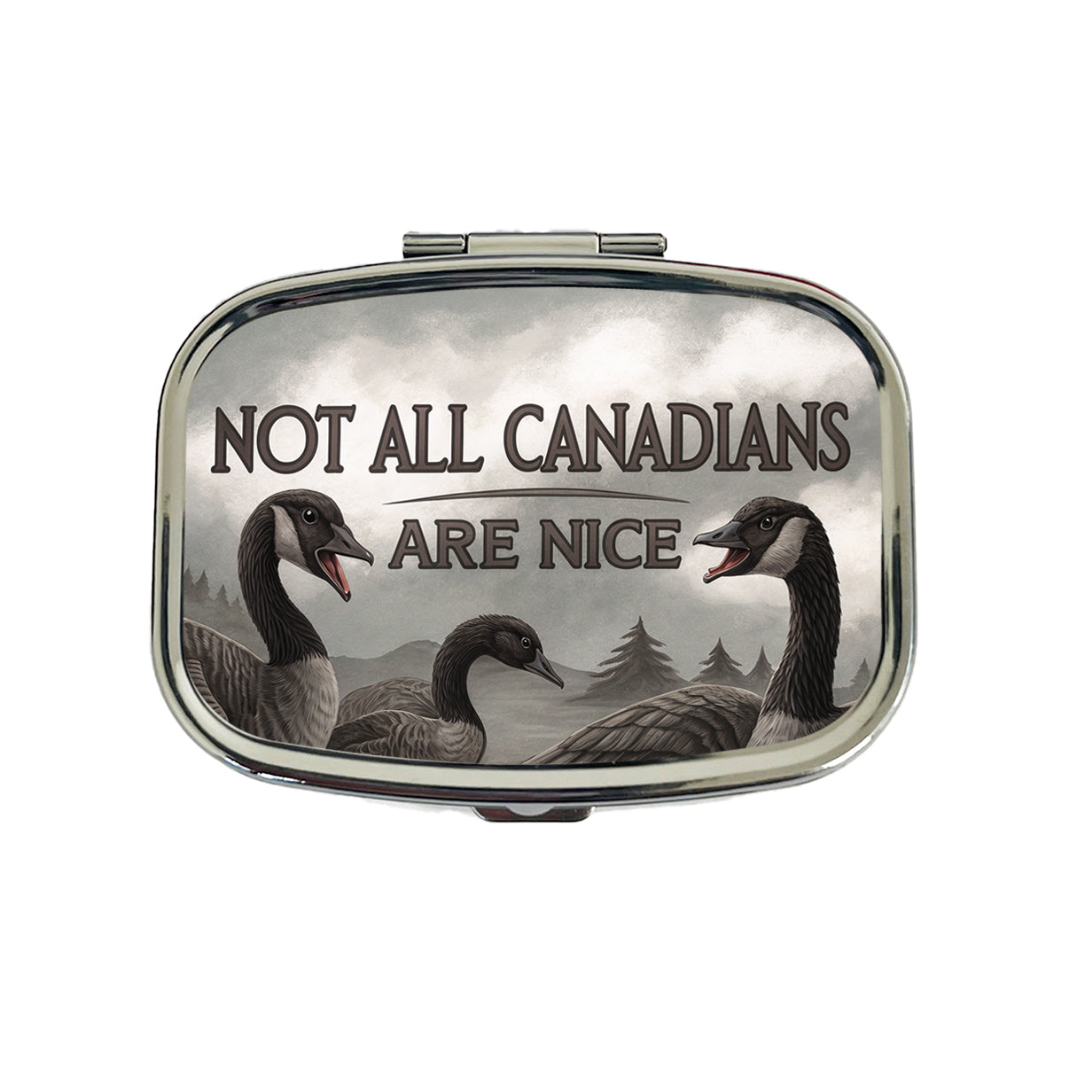 Not All Canadians Are Nice Angry Canada Geese Funny Travel Pill Box Case