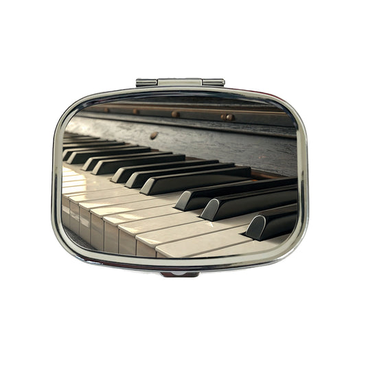 Piano Keys Close-up Travel Pill Box Case