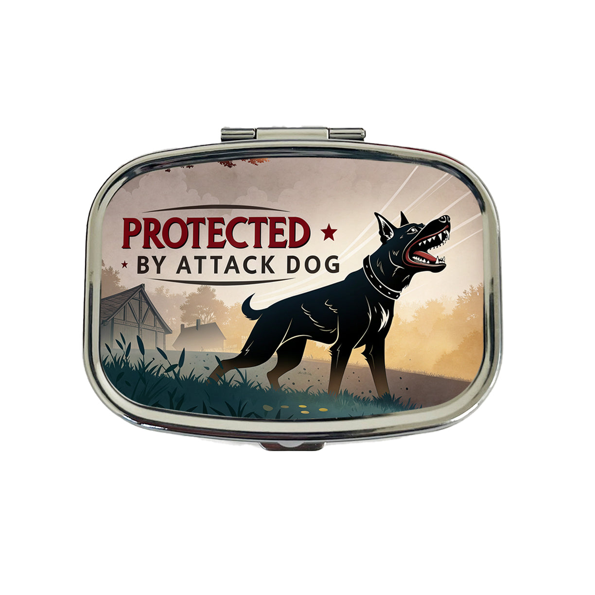 Protected By Attack Dog Travel Pill Box Case