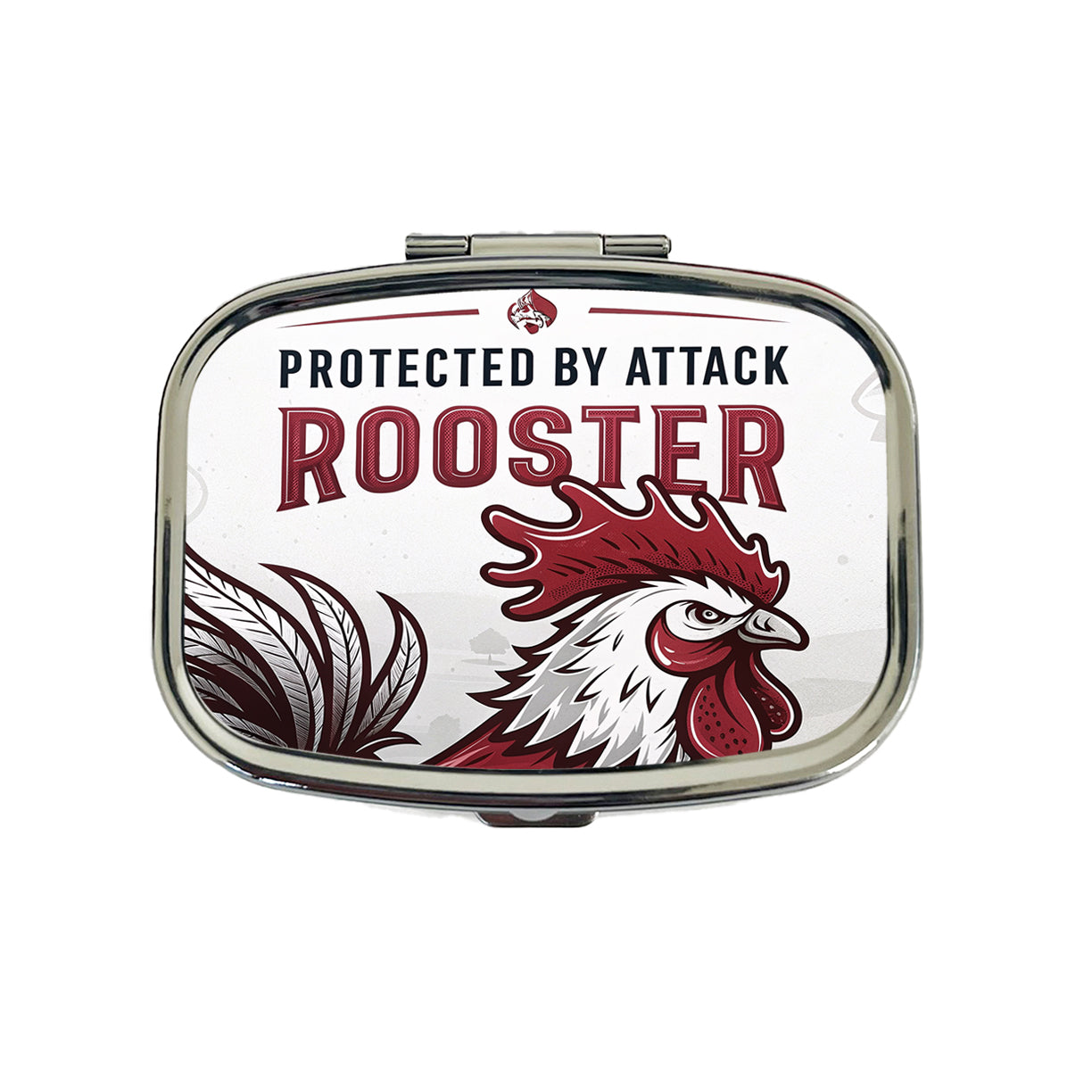 Protected By Attack Rooster Travel Pill Box Case