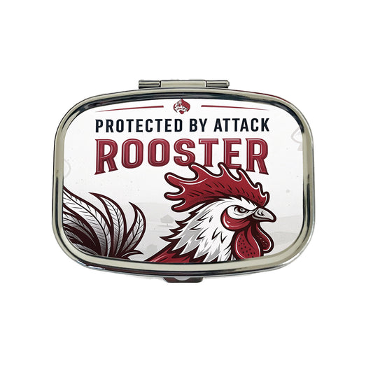 Protected By Attack Rooster Travel Pill Box Case