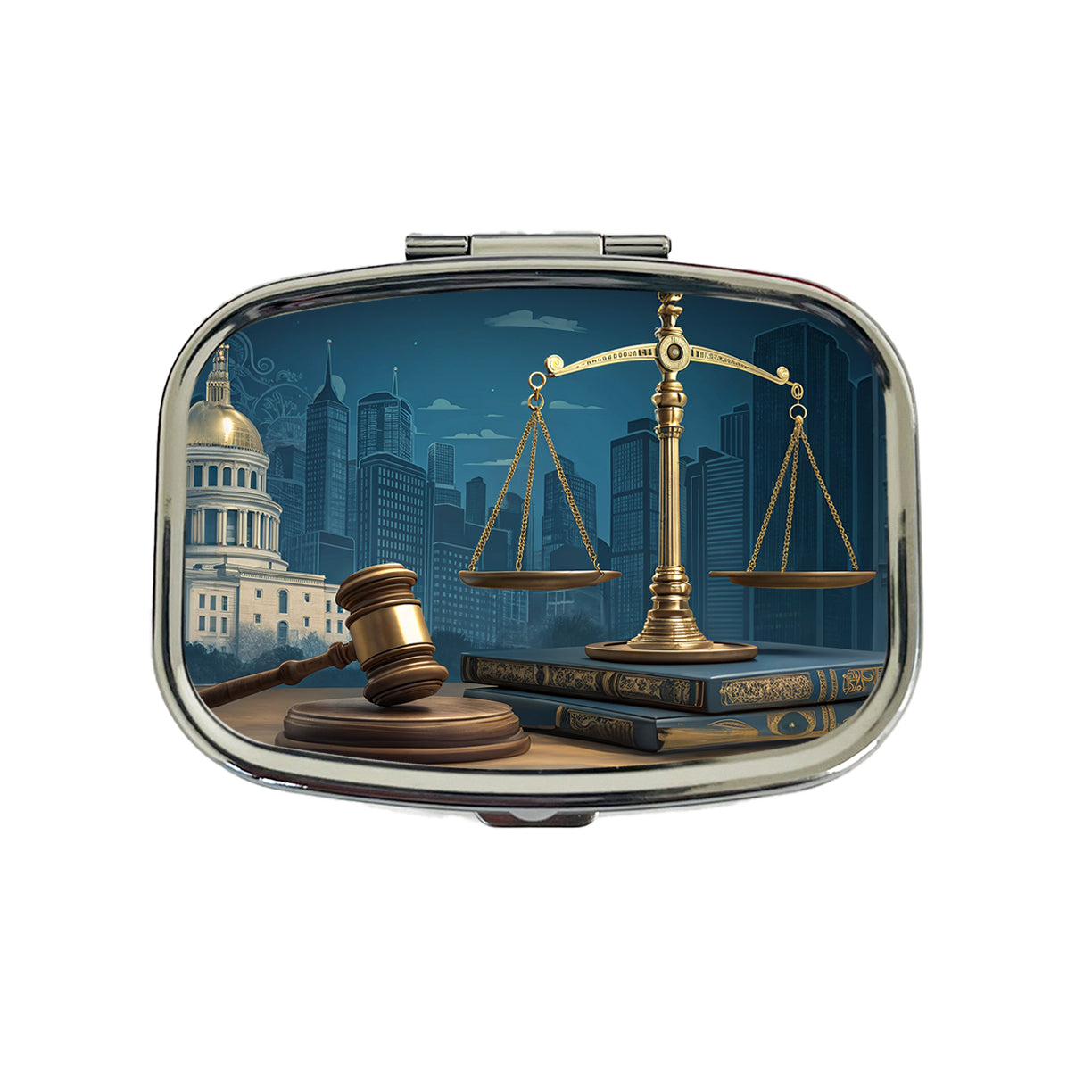 Scales Of Justice Legal Lawyer Judge Travel Pill Box Case