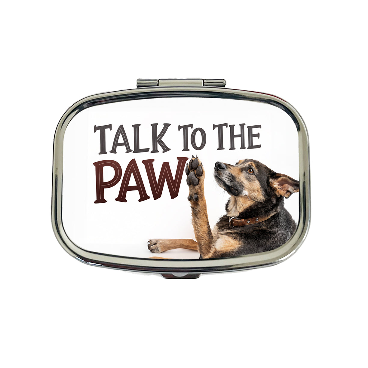 Talk To The Paw Funny Saying Dog Travel Pill Box Case
