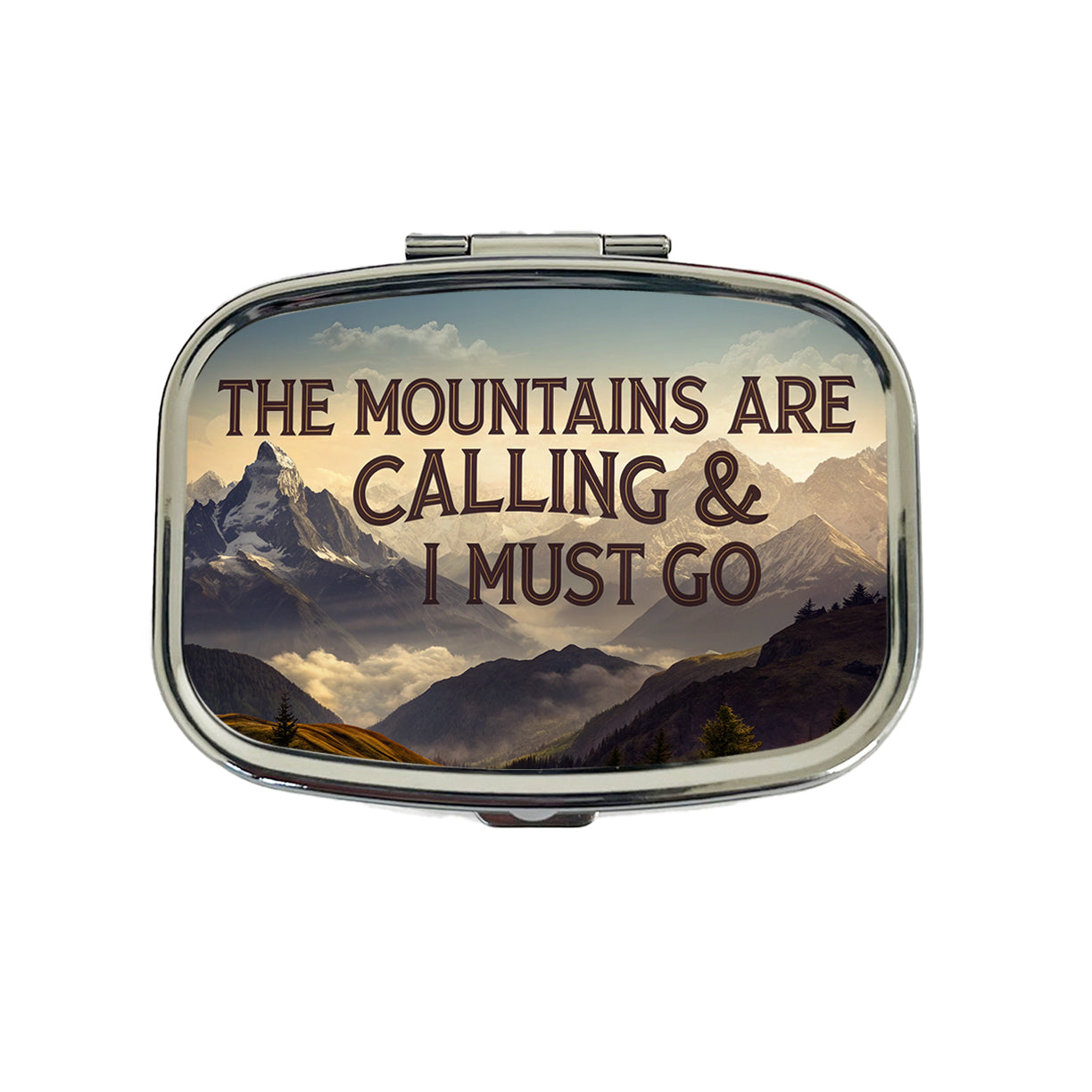The Mountains Are Calling And I Must Go Hiking Camping Travel Pill Box Case