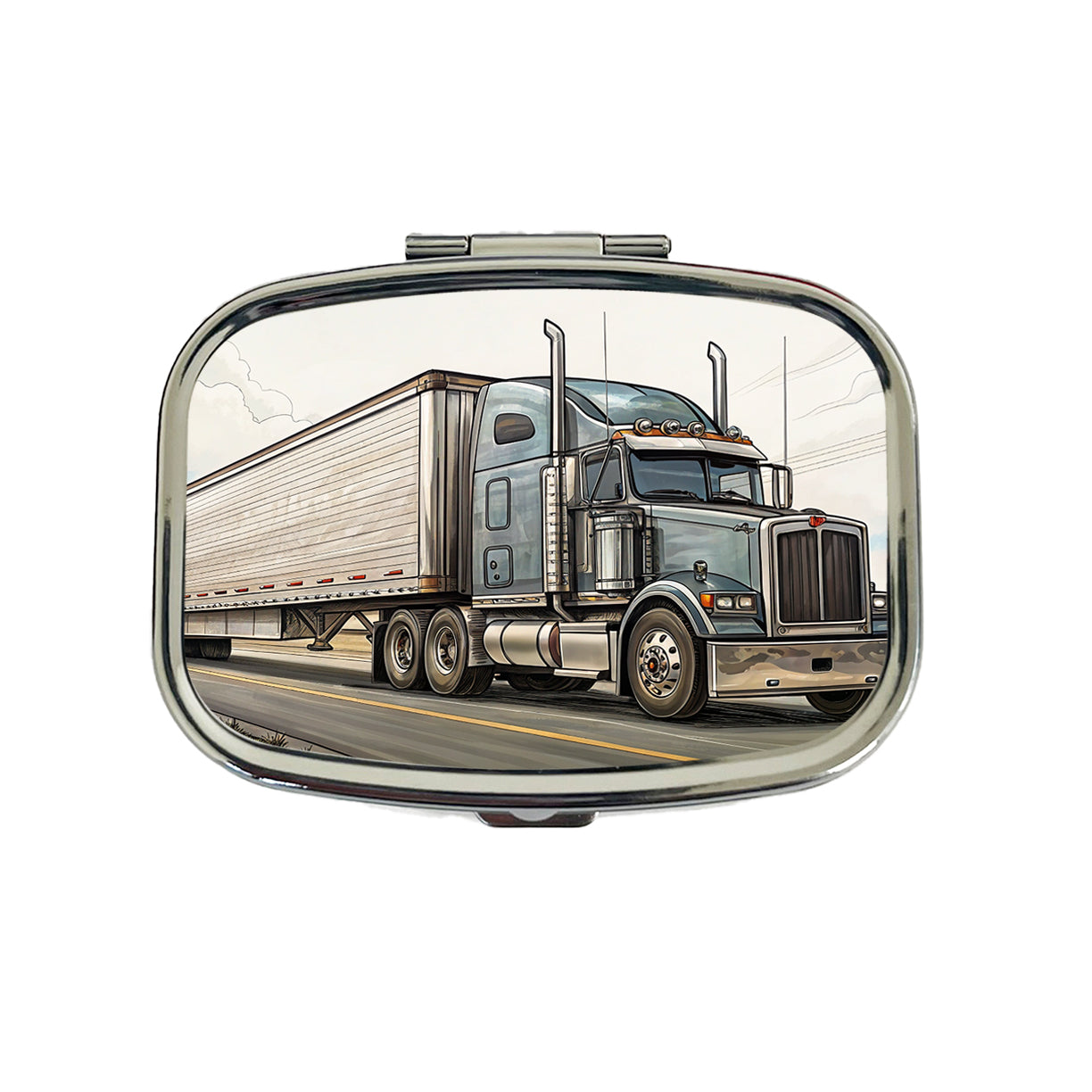Tractor Trailer Semi Big Rig Truck Travel Pill Box Case