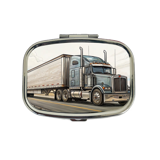 Tractor Trailer Semi Big Rig Truck Travel Pill Box Case