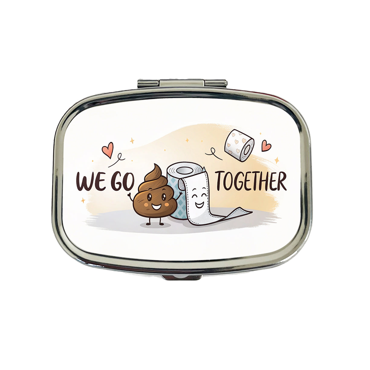 We Go Together Poop And Toilet Paper Travel Pill Box Case