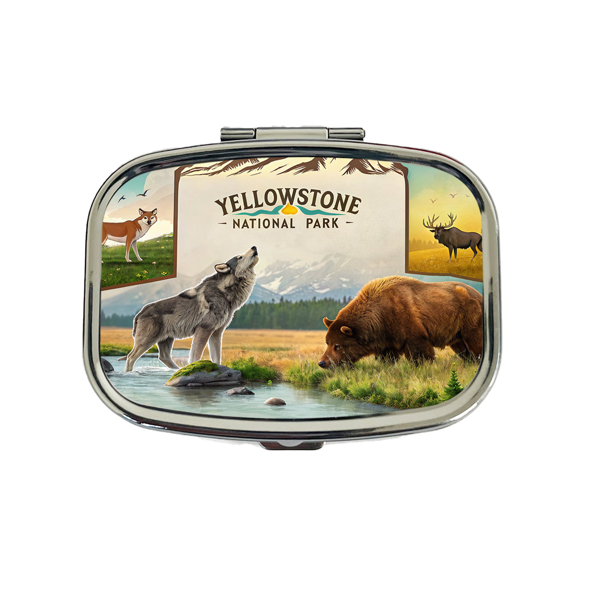 Yellowstone National Park Animals Travel Pill Box Case
