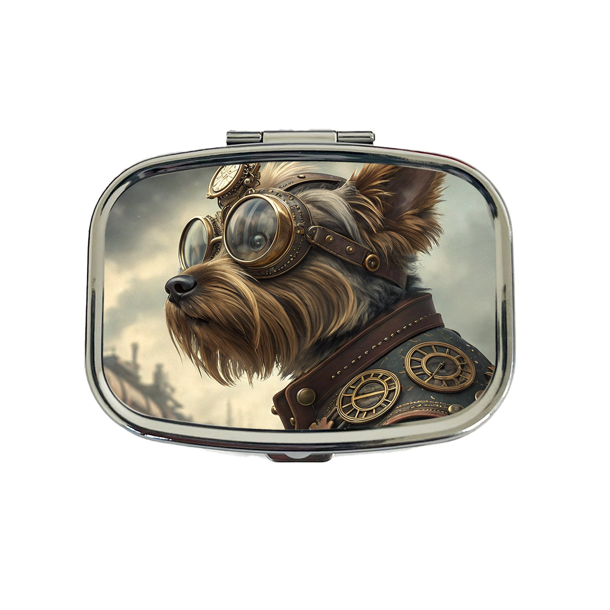 Yorkshire Terrier Yorkie Dog Steampunk Travel Pill Box Case