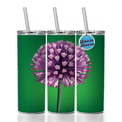 Allium Flower Purple Watercolor Skinny Tumbler 20oz with Straw Insulated Water Bottle Gift