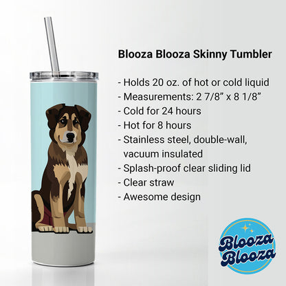 Anatolian Shepherd Dog Sitting Skinny Tumbler 20oz with Straw Insulated Water Bottle Gift