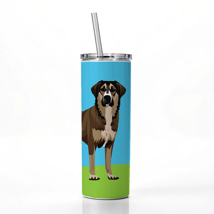 Anatolian Shepherd Dog Standing Skinny Tumbler 20oz with Straw Insulated Water Bottle Gift