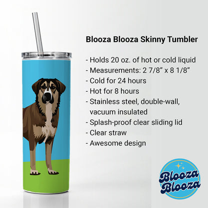 Anatolian Shepherd Dog Standing Skinny Tumbler 20oz with Straw Insulated Water Bottle Gift