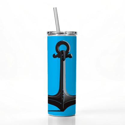 Anchor Boat Cruise Ship Sailing Skinny Tumbler 20oz with Straw Insulated Water Bottle Gift