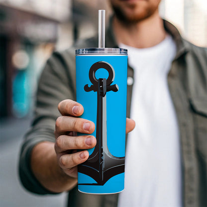 Anchor Boat Cruise Ship Sailing Skinny Tumbler 20oz with Straw Insulated Water Bottle Gift