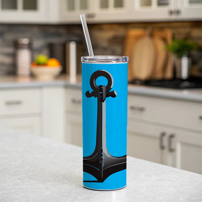 Anchor Boat Cruise Ship Sailing Skinny Tumbler 20oz with Straw Insulated Water Bottle Gift