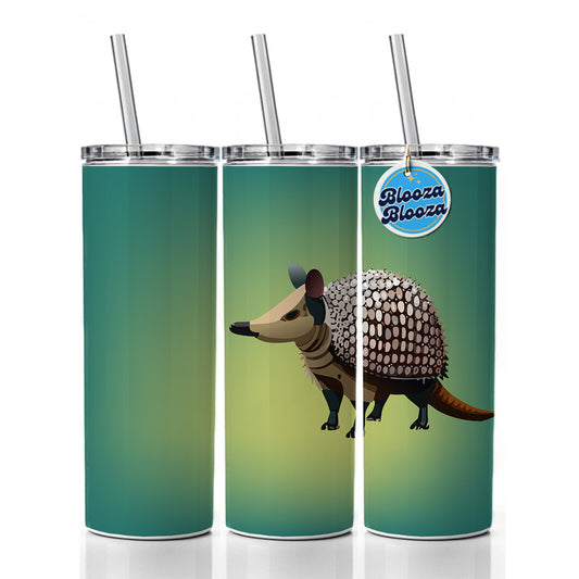 Armadillo Standing Skinny Tumbler 20oz with Straw Insulated Water Bottle Gift