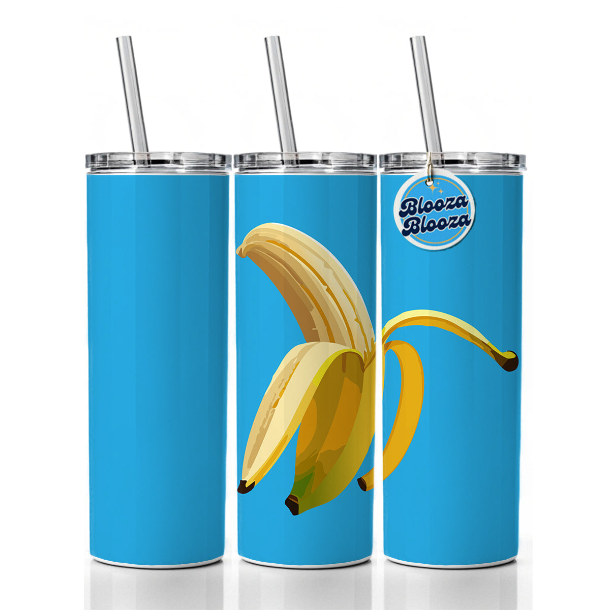 Banana Peeled Fruit Skinny Tumbler 20oz with Straw Insulated Water Bottle Gift