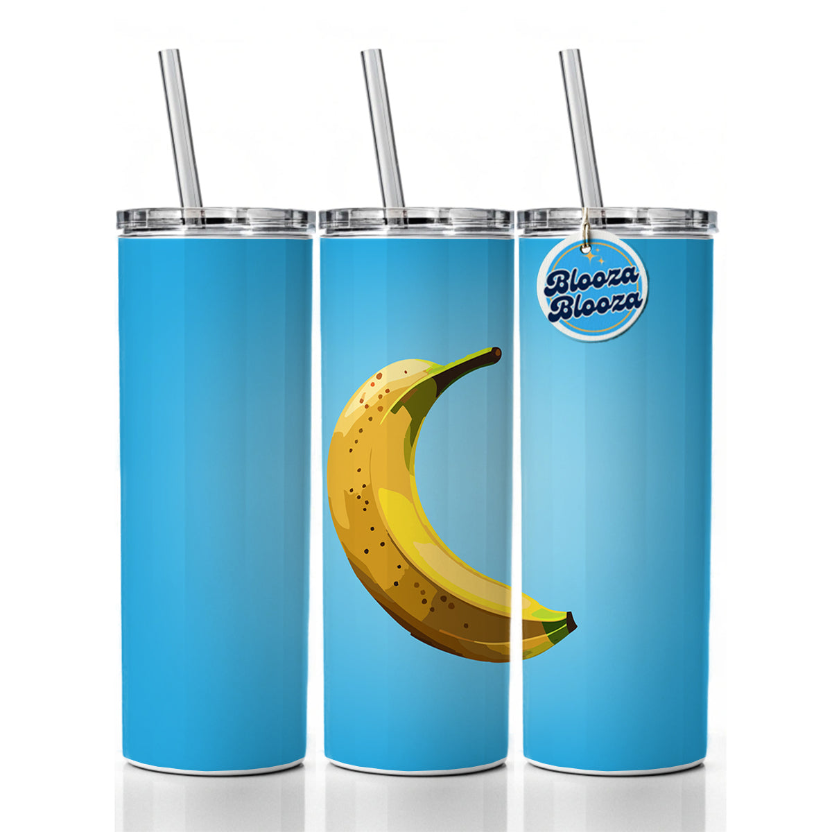 Banana Single Fruit Skinny Tumbler 20oz with Straw Insulated Water Bottle Gift