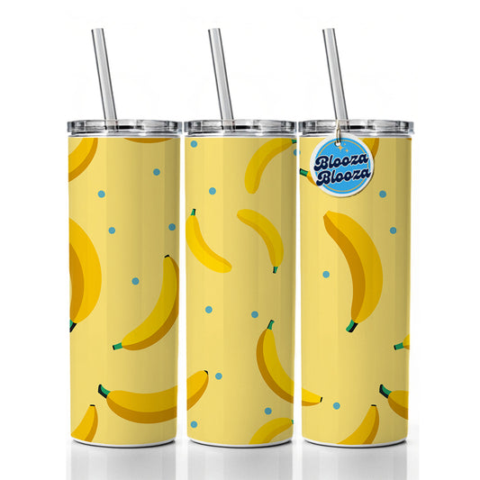 Bananas Oodles Pattern Skinny Tumbler 20oz with Straw Insulated Water Bottle Gift