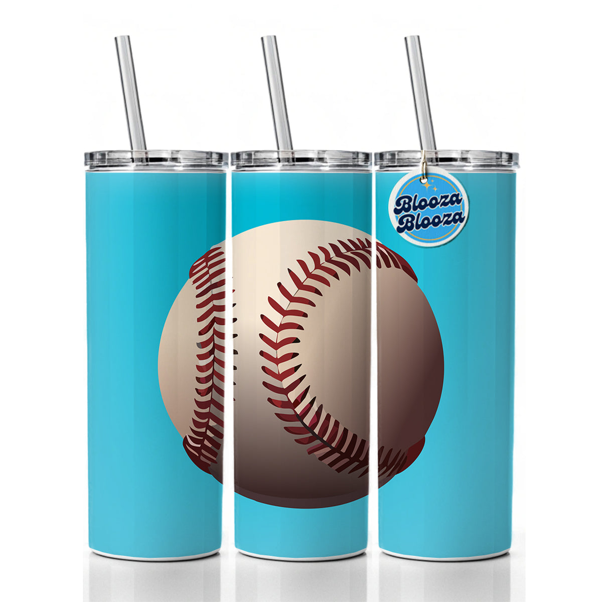 Baseball Base Ball Sport Skinny Tumbler 20oz with Straw Insulated Water Bottle Gift