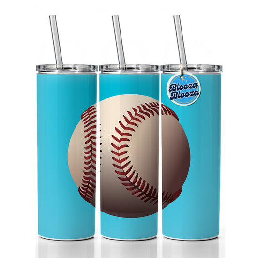 Baseball Base Ball Sport Skinny Tumbler 20oz with Straw Insulated Water Bottle Gift