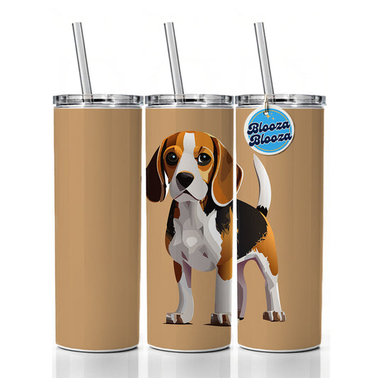 Beagle Dog Standing Skinny Tumbler 20oz with Straw Insulated Water Bottle Gift