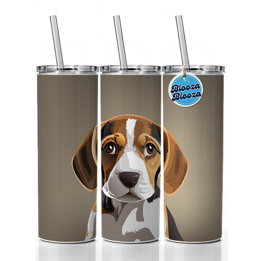 Beagle Dog Staring Skinny Tumbler 20oz with Straw Insulated Water Bottle Gift
