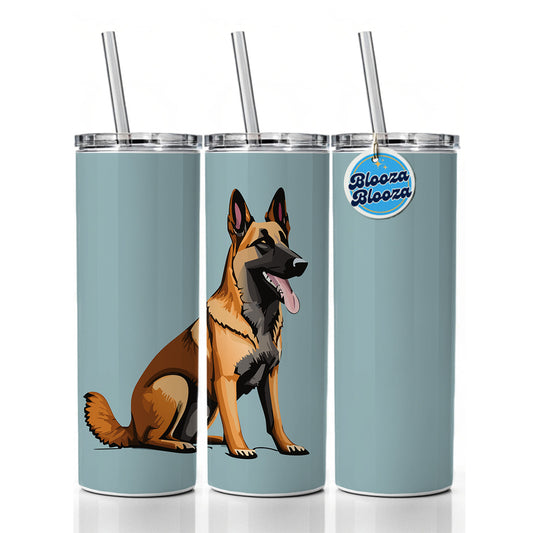 Belgian Shepherd Dog Sitting Skinny Tumbler 20oz with Straw Insulated Water Bottle Gift