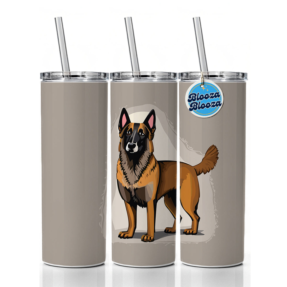 Belgian Shepherd Dog Standing Skinny Tumbler 20oz with Straw Insulated Water Bottle Gift