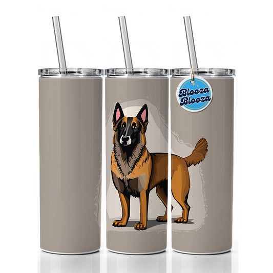 Belgian Shepherd Dog Standing Skinny Tumbler 20oz with Straw Insulated Water Bottle Gift