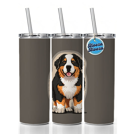 Bernese Mountain Dog Standing Skinny Tumbler 20oz with Straw Insulated Water Bottle Gift